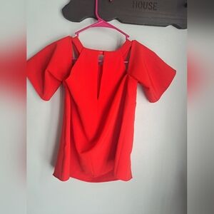 Asos Cold Shoulder Red Top #New